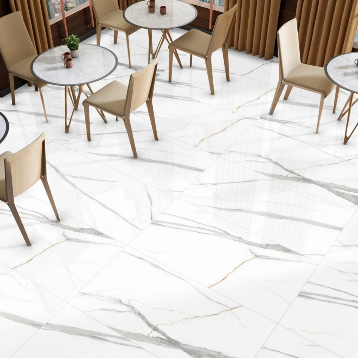 ASTON GOLD PORCELAIN TILES WITH WHITE AND BEIGE COLOR AND 600X1200 MM